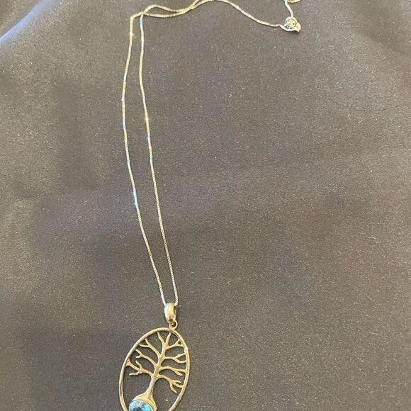 Tree of Life and light blue gemstone necklace - Picture 4 of 4